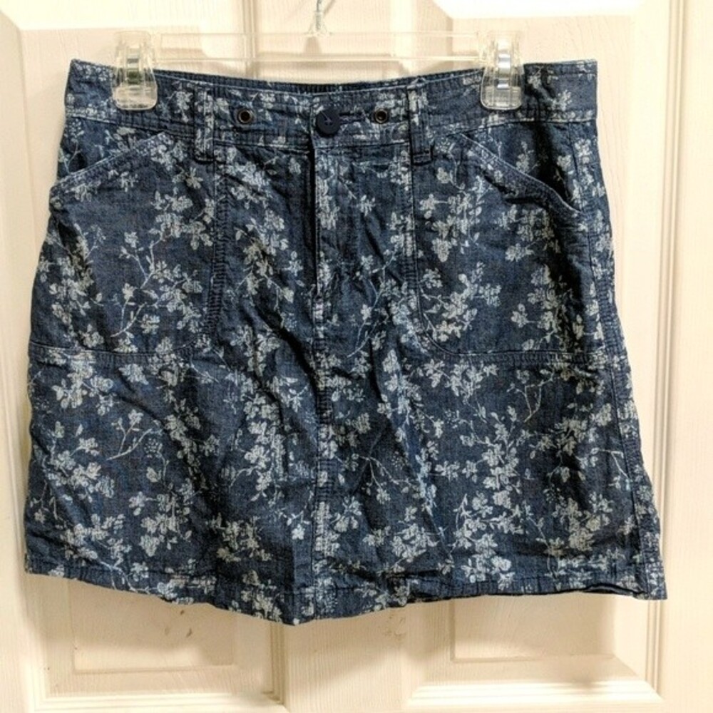 White Stag Women's Indigo Floral Skort Size 8